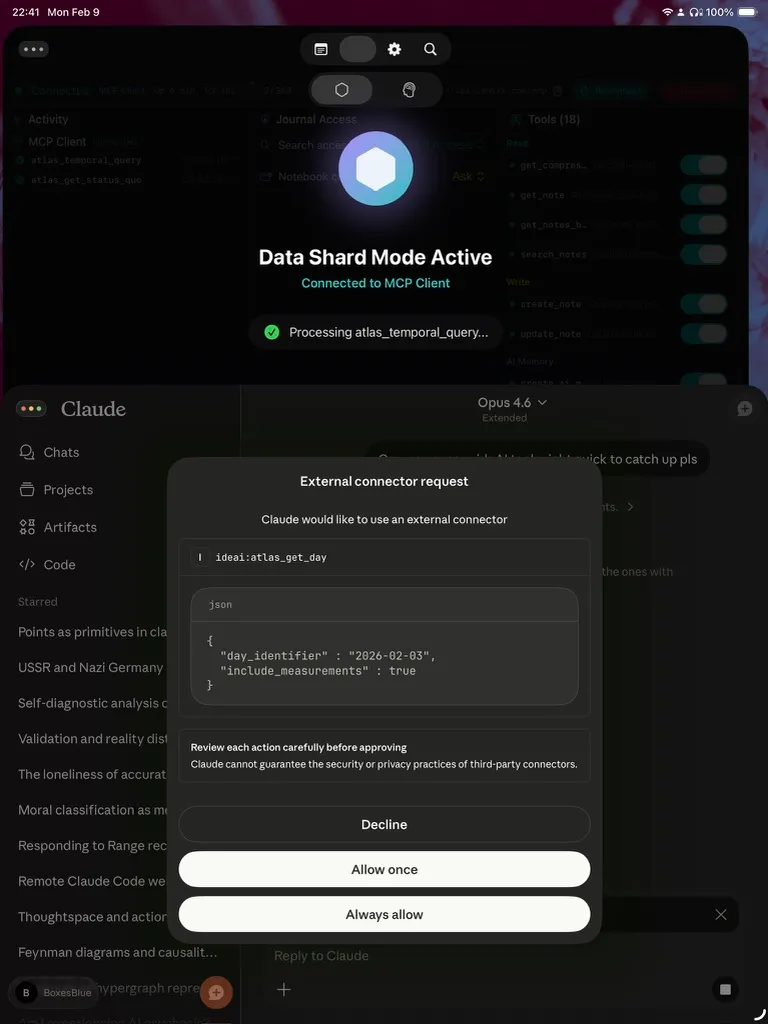 ideAI MCP connection and Data Shard Mode